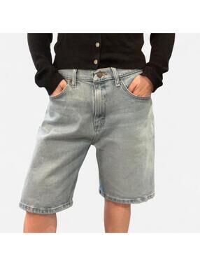 Wrangler Baggy Denim Shorts Light Wash Y2K Skater Fit